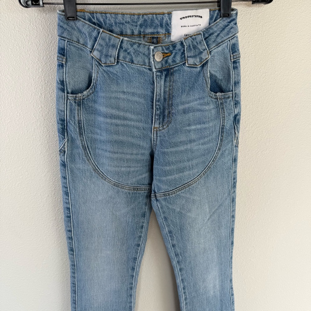 Understated Leather Western Stretch Jeans Cowboy Tears Blue Denim Women’s 24 - Picture 4 of 13